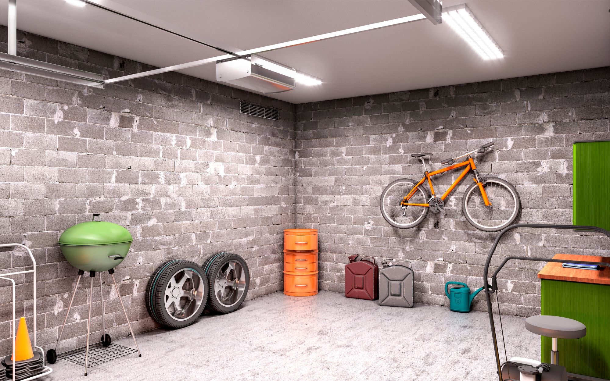 Rower w garażu